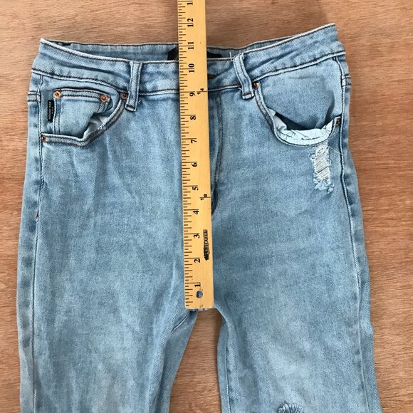 Monkey Ride Original Vintage Jean Women 13/31 Blue Mid Rise Distressed Destroyed - Picture 8 of 11